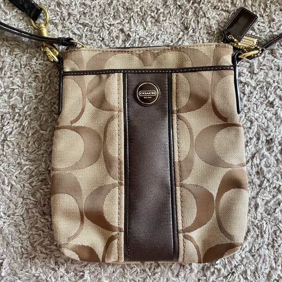 Coach Brown Logo Crossbody Bag - Picture 1 of 6